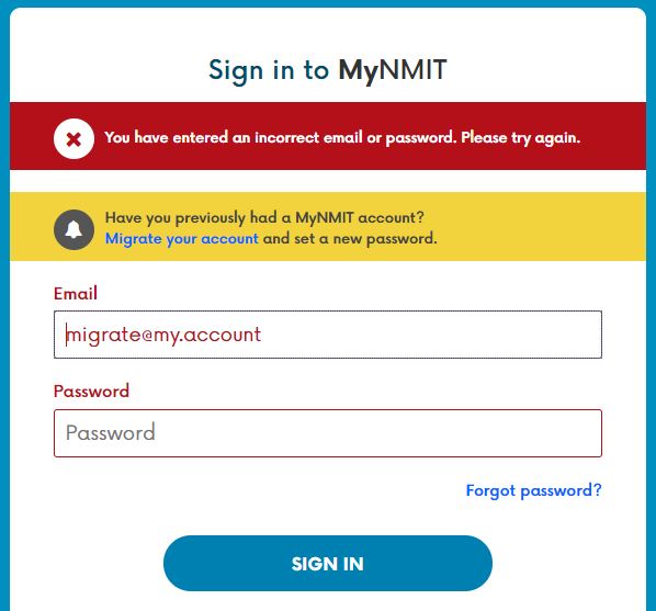 My password is not being accepted - migrate your account - HOW DO I